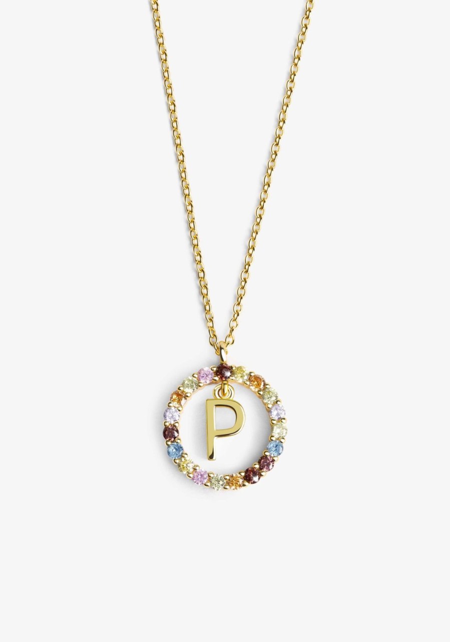 Damen KALK Halsketten | Necklace Iniziale Letter P Gold