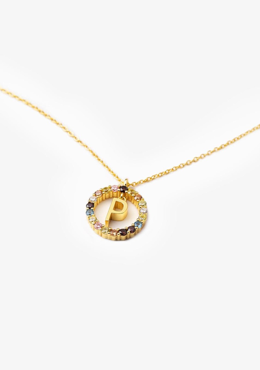 Damen KALK Halsketten | Necklace Iniziale Letter P Gold