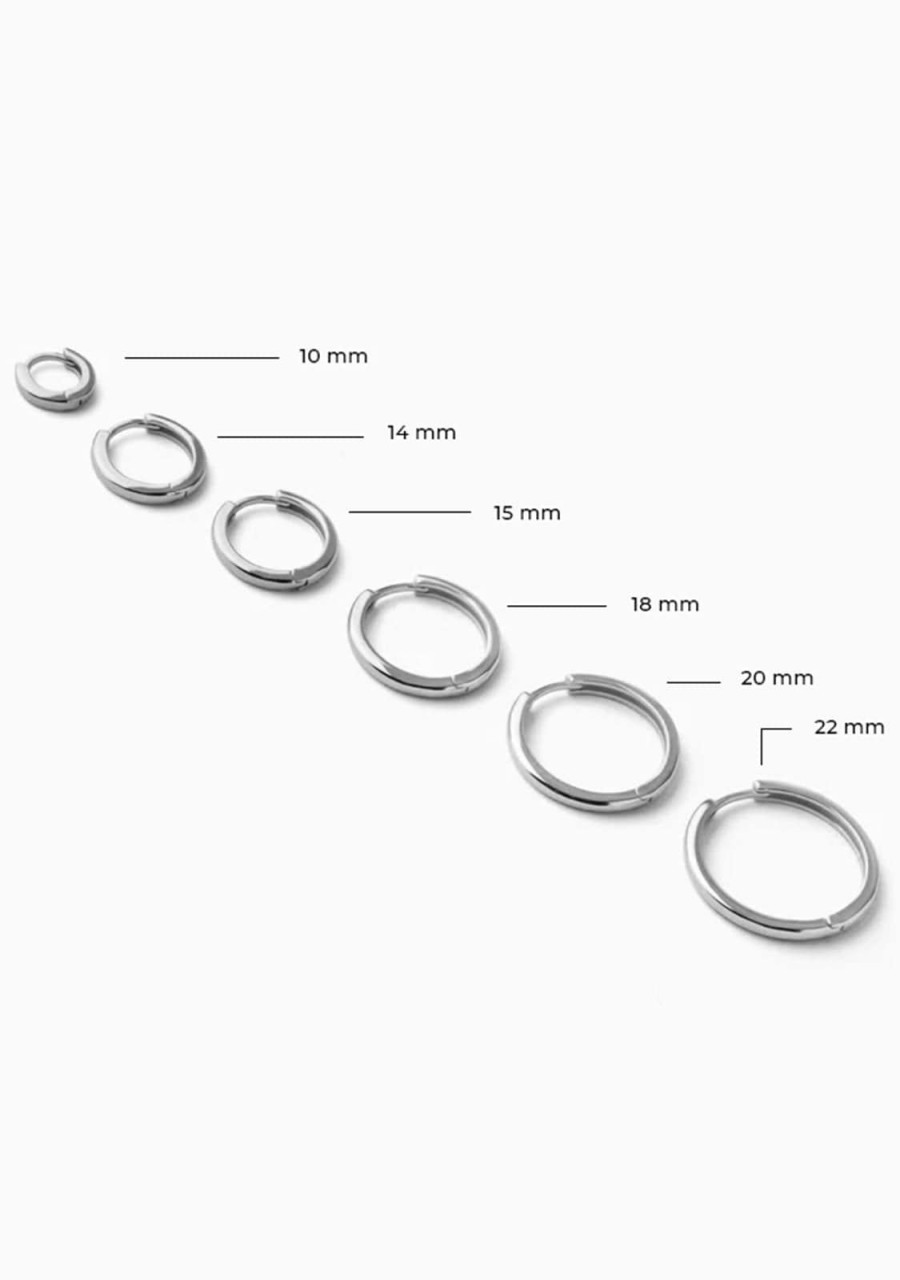 Damen KALK Ohrringe | Basic 15 Hoop Earrings Silver