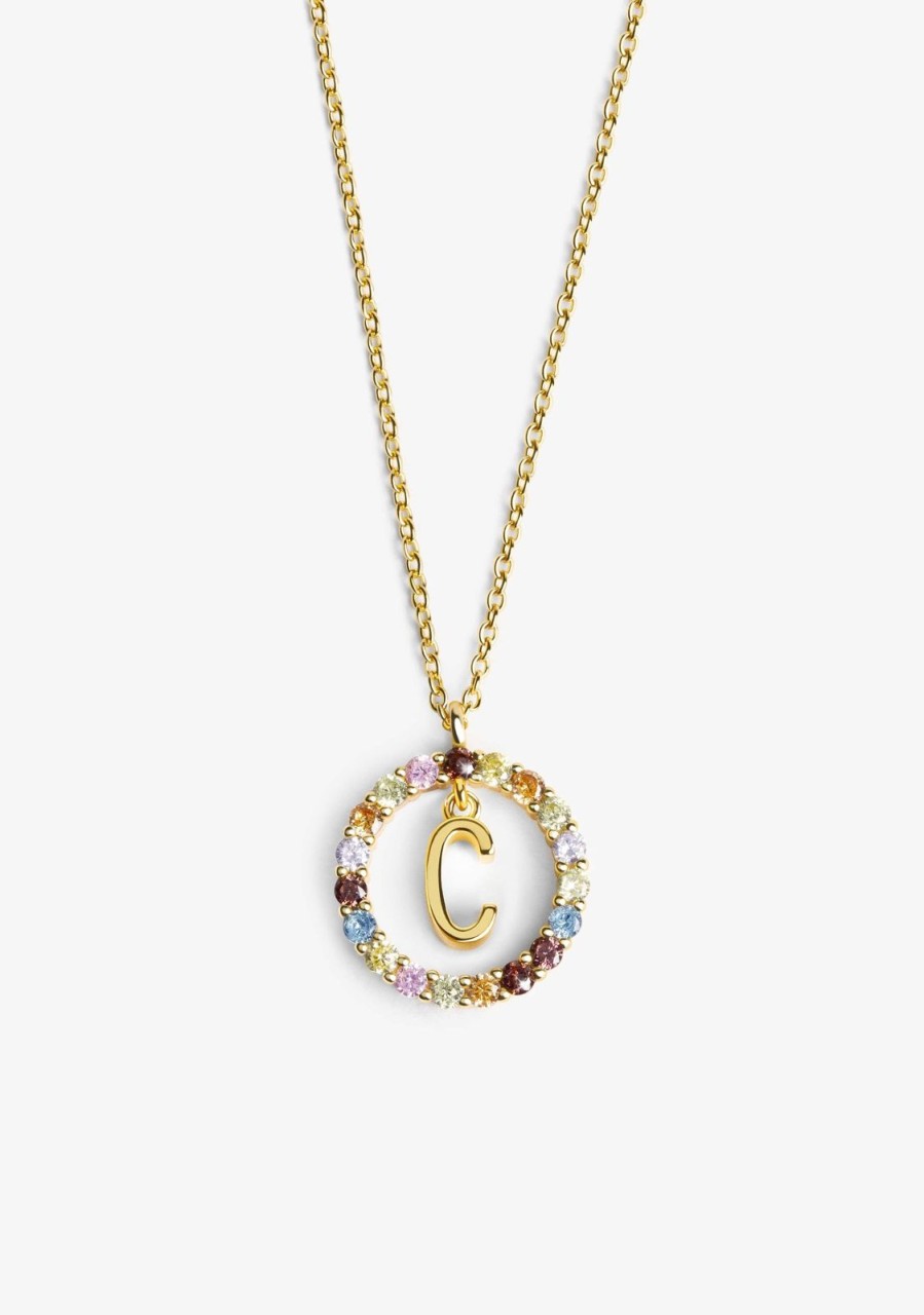 Damen KALK Halsketten | Necklace Iniziale Letter C Gold