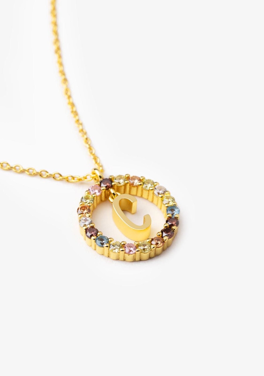 Damen KALK Halsketten | Necklace Iniziale Letter C Gold