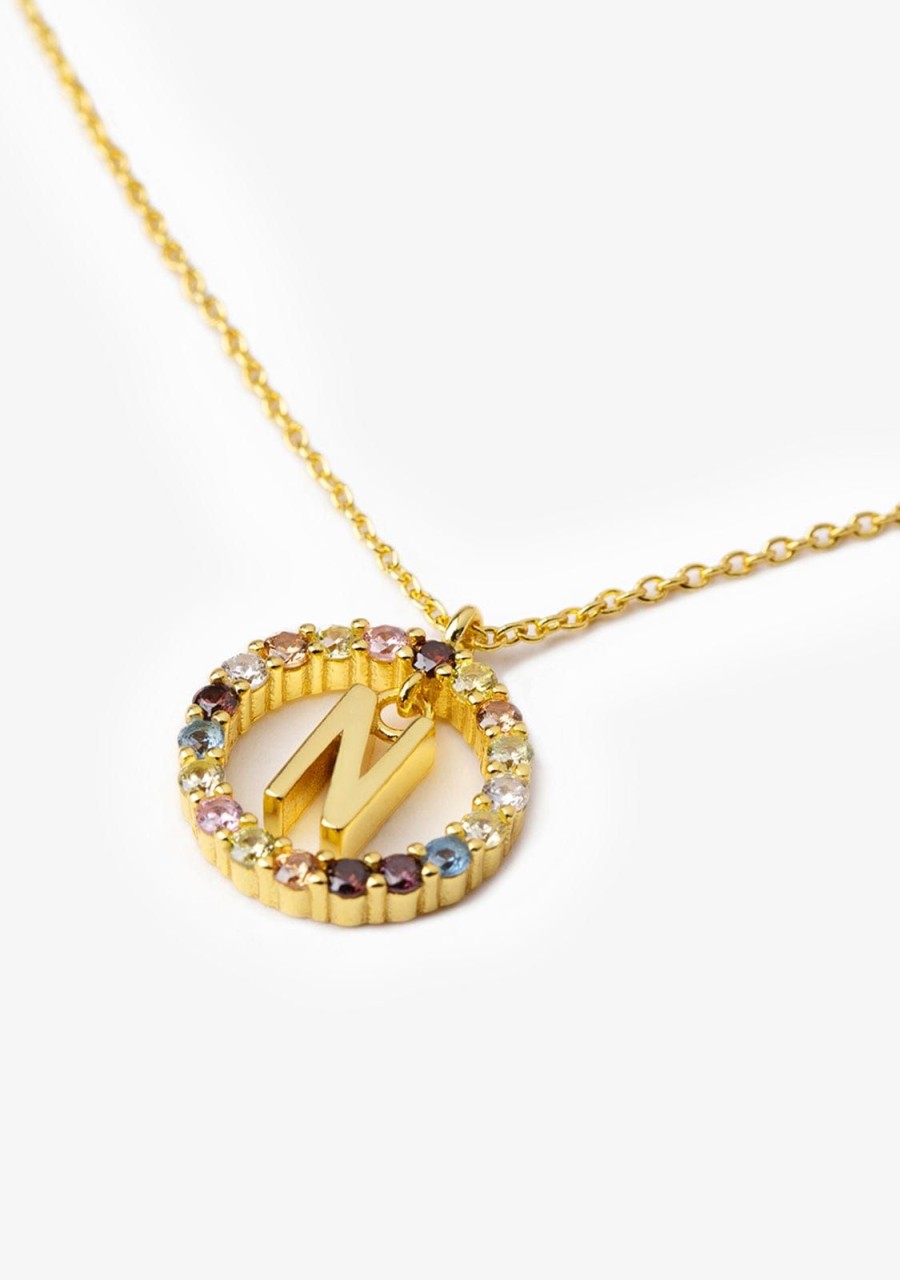 Damen KALK Halsketten | Necklace Iniziale Letter N Gold