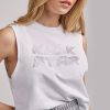 Damen KALK Streetwear | Crop Top White Star