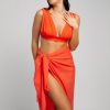 Damen KALK Swimwear | Sarong Linen Orange