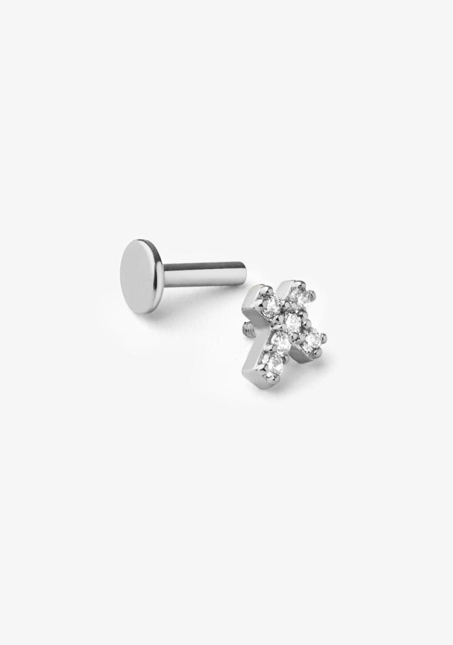 Damen KALK Ear Piercings | Ohrpiercing Kreuz Silber