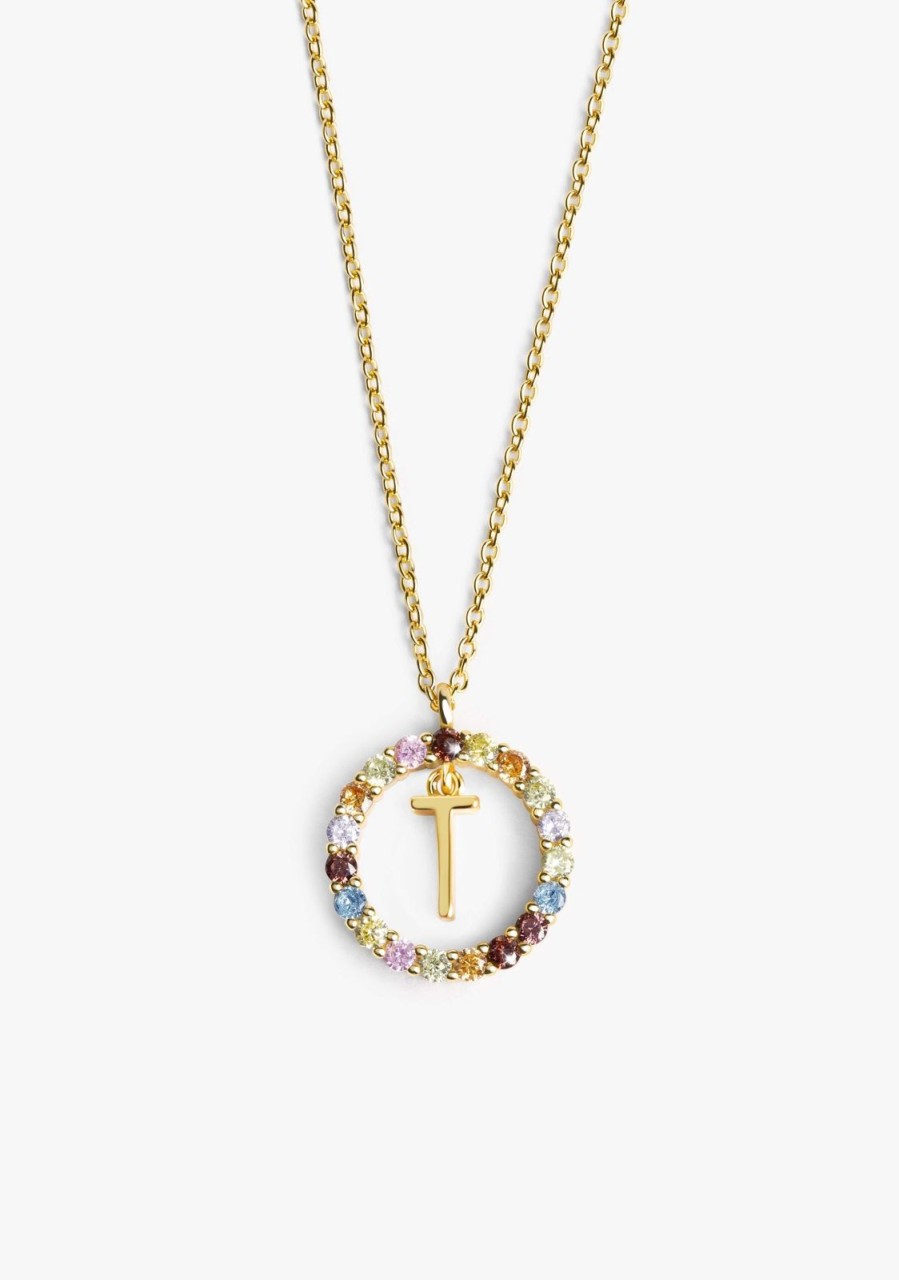 Damen KALK Halsketten | Necklace Iniziale Letter T Gold