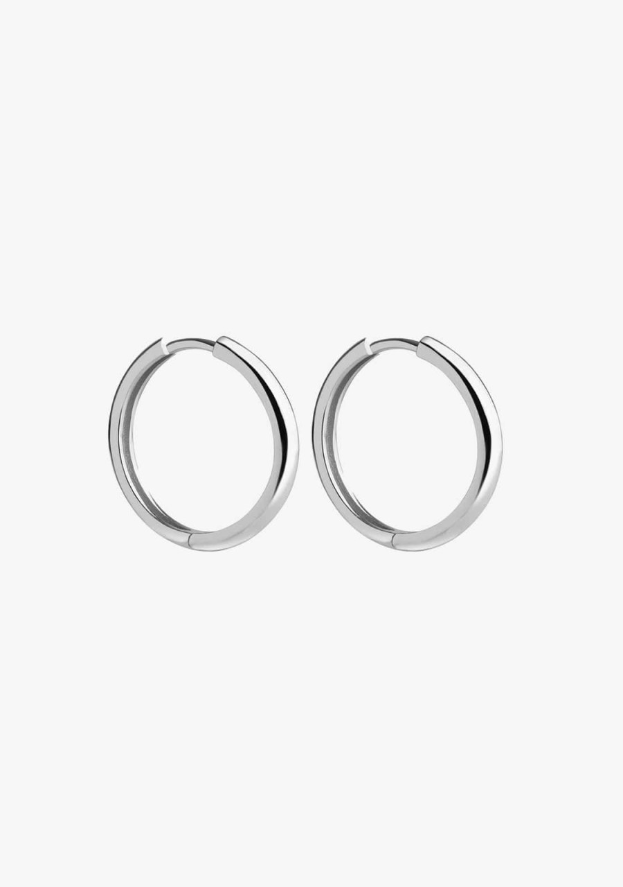 Damen KALK Ohrringe | Basic 20 Hoop Earrings Silver