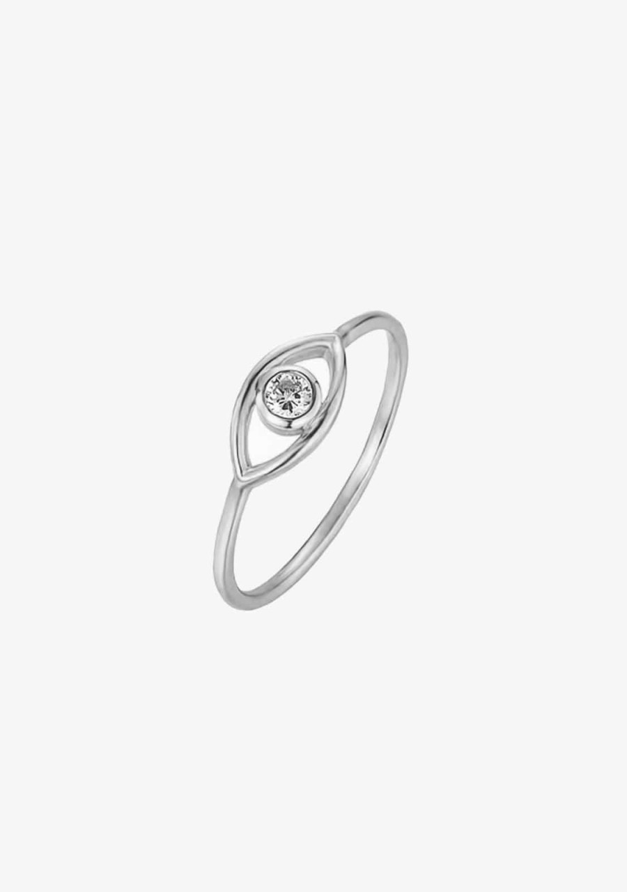 Damen KALK Ringe | Silber Zirkonia Auge Ring