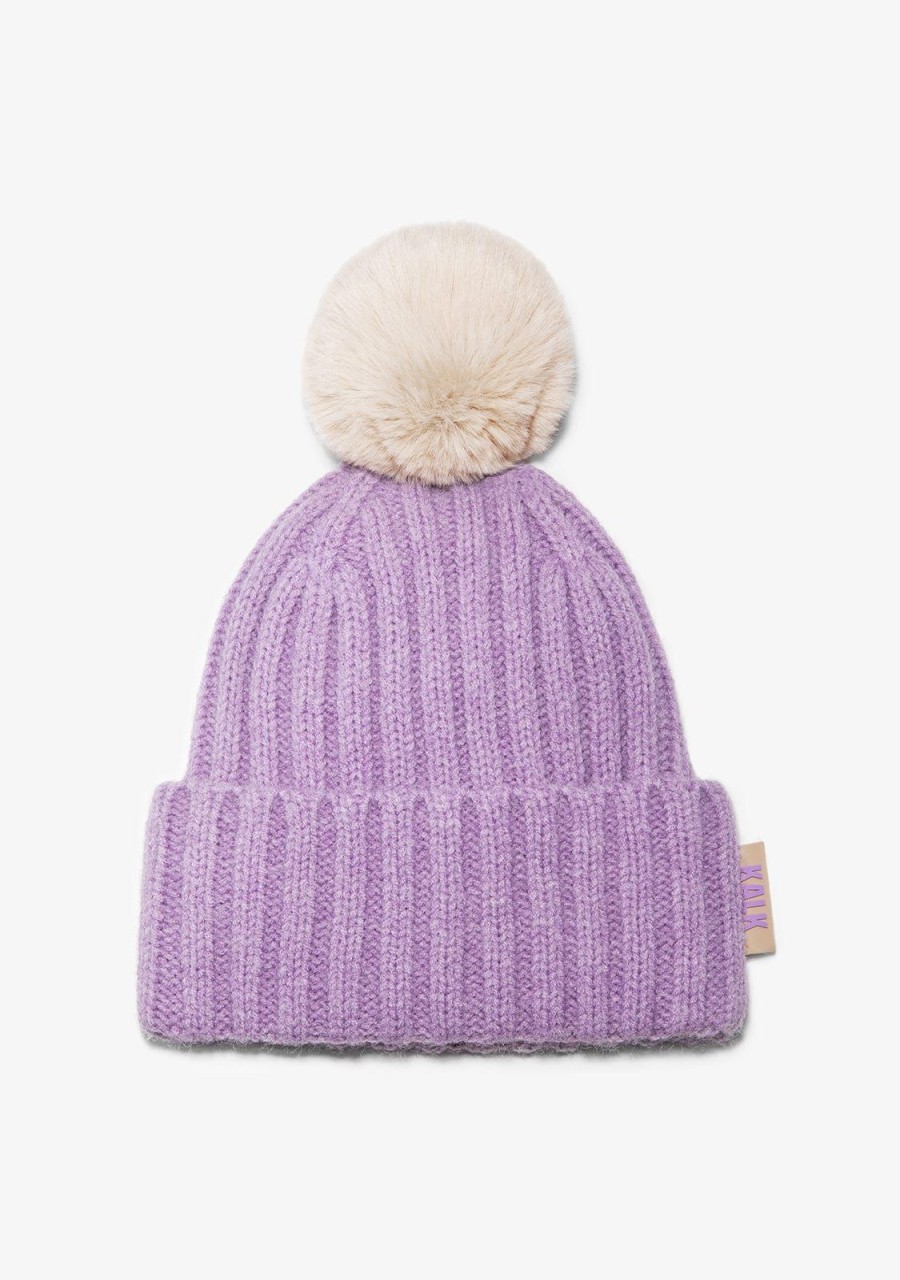 Damen KALK Mutzen, Schals Und Handschuhe | Beanie Globe Violet Kalk