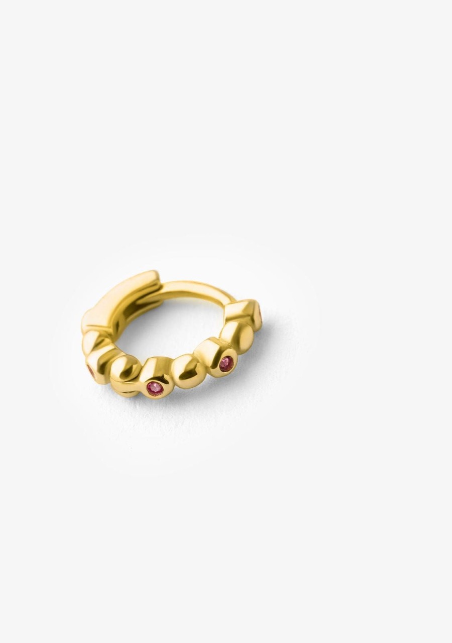 Damen KALK Ear Piercings | Polka Ruby Piercing Gold