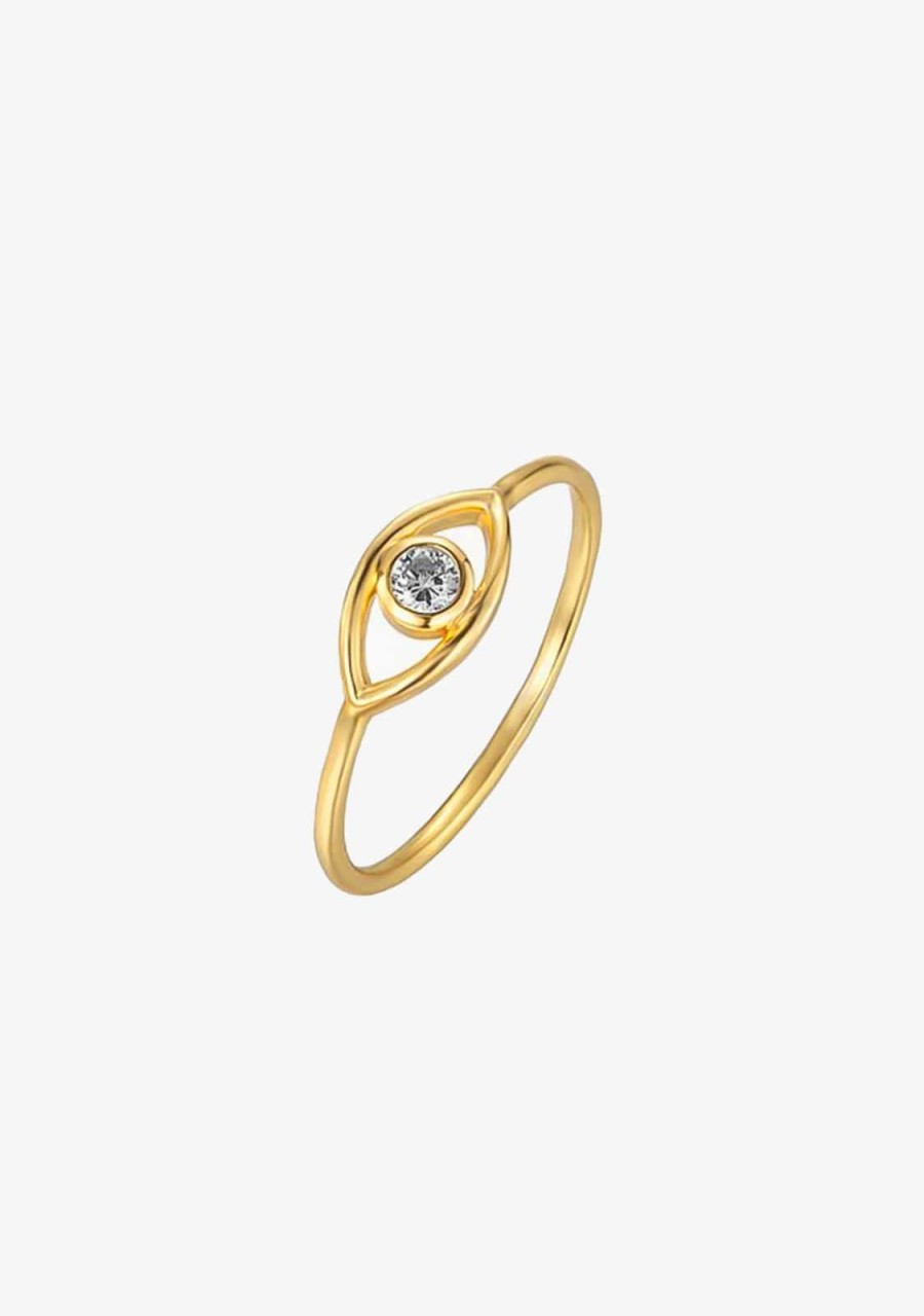 Damen KALK Ringe | Gold Zirkonia Auge Ring