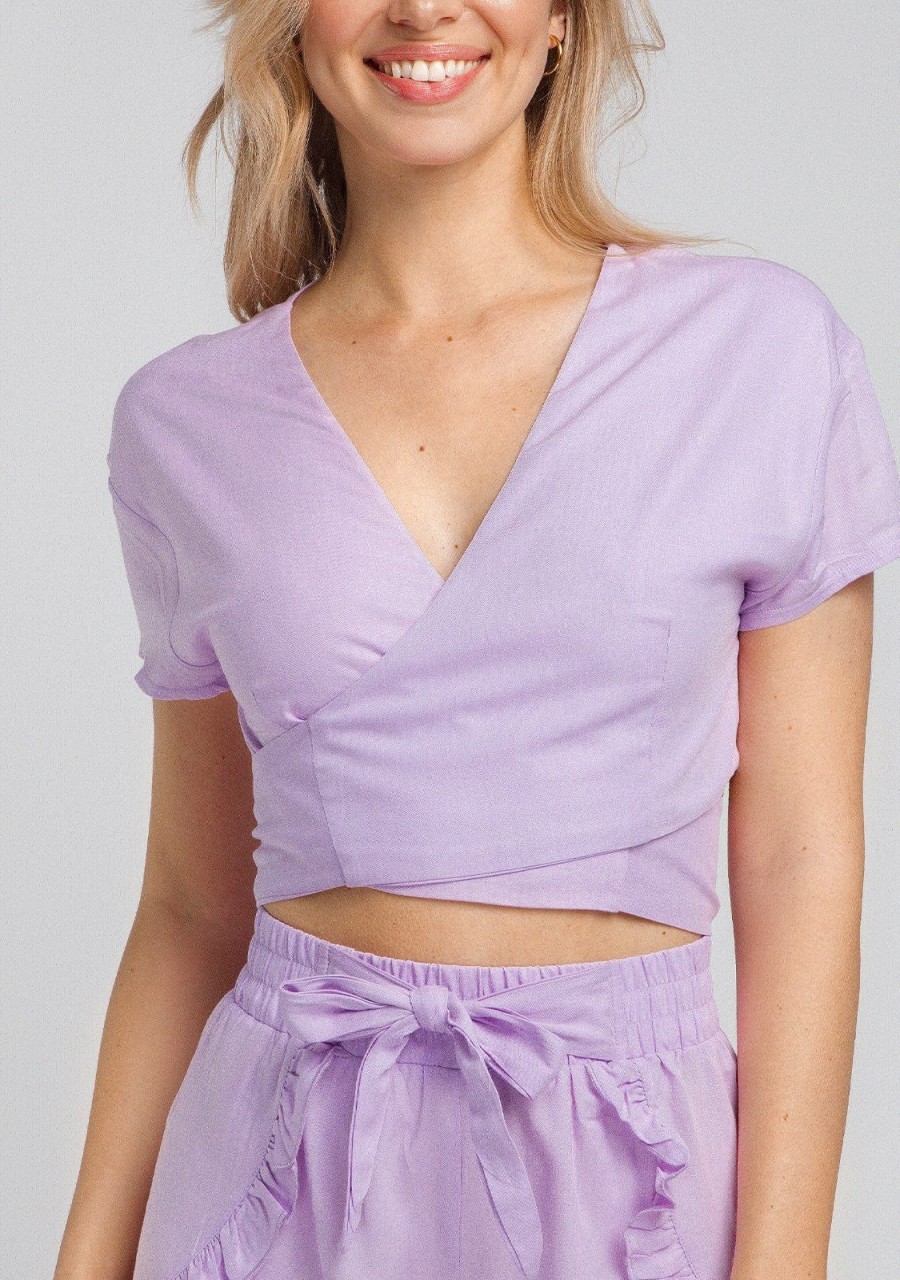 Damen KALK Swimwear | Top Linen Lavender