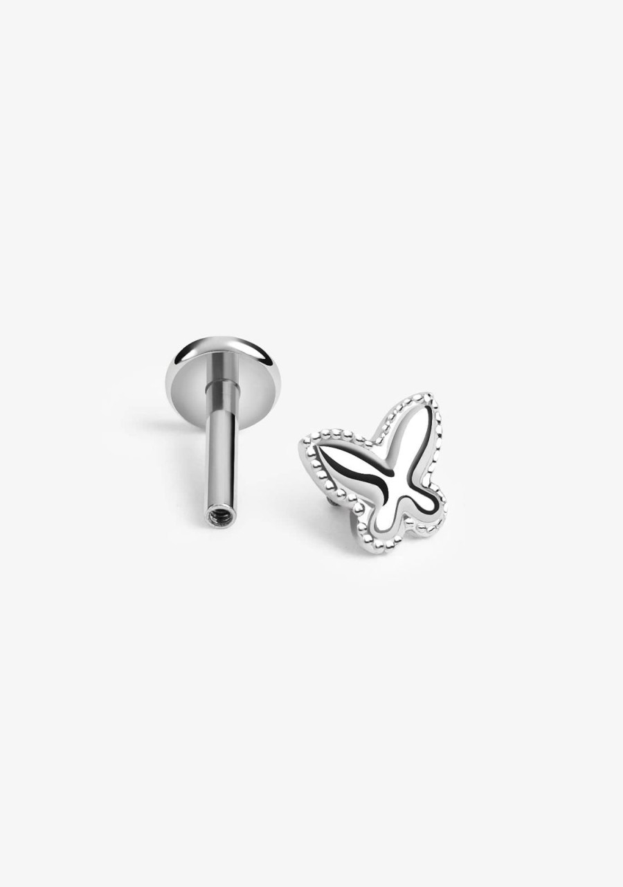 Damen KALK Ear Piercings | Ohrpiercing Schmetterling Silber