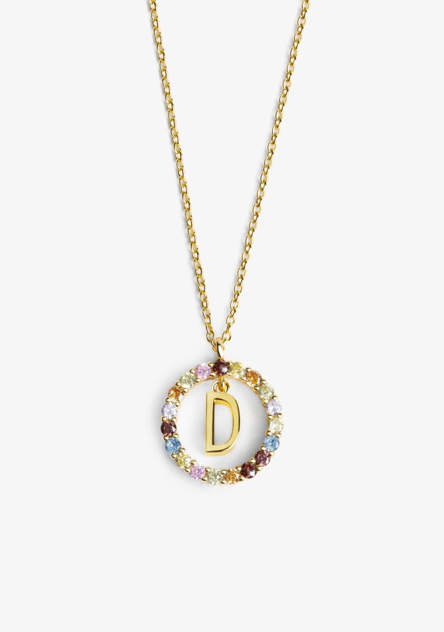 Damen KALK Halsketten | Necklace Iniziale Letter D Gold