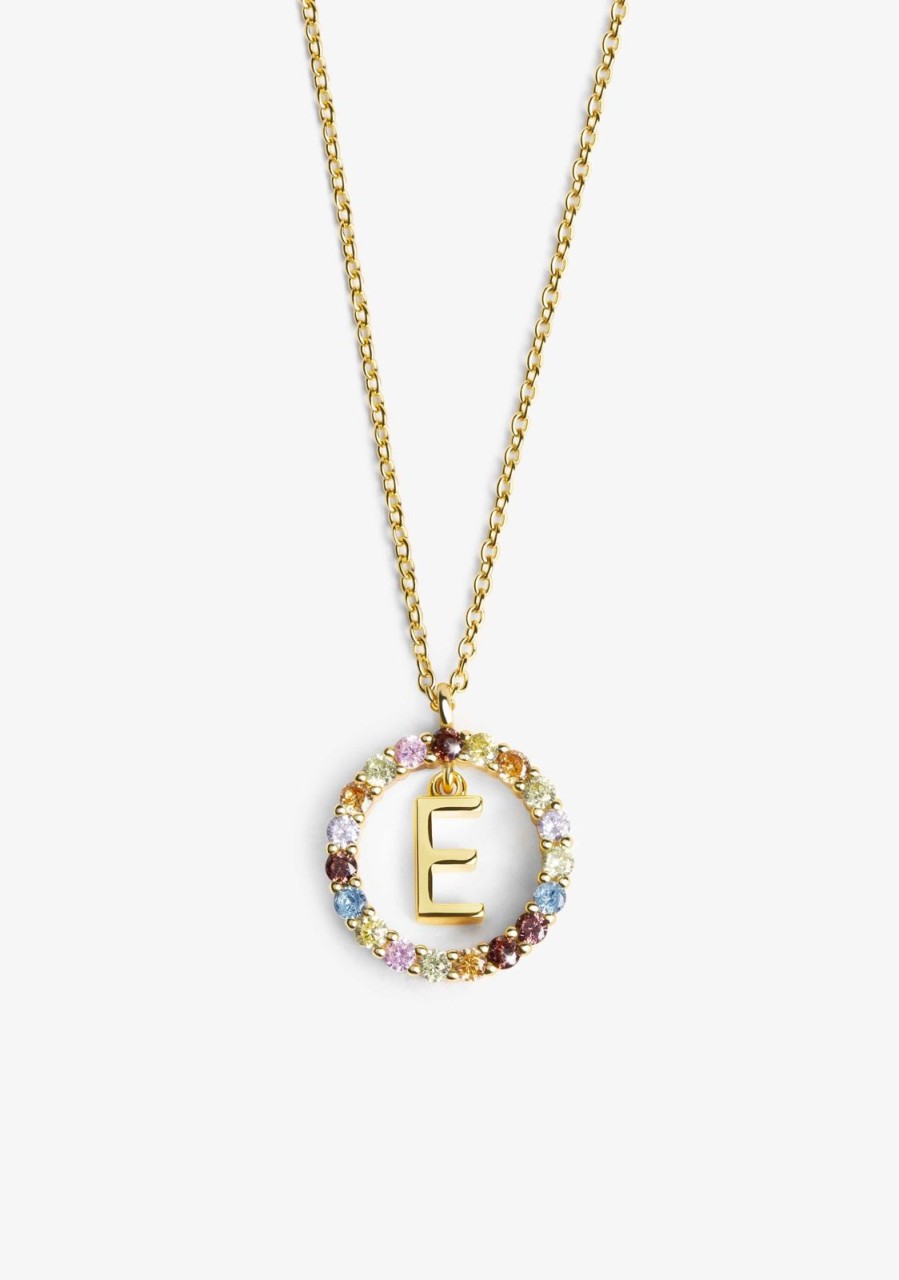 Damen KALK Halsketten | Necklace Iniziale Letter E Gold