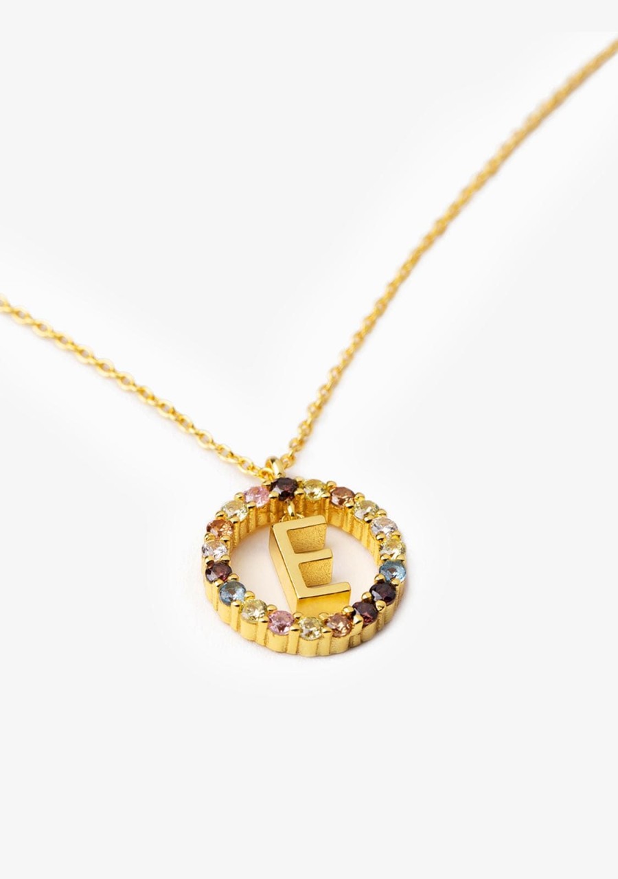 Damen KALK Halsketten | Necklace Iniziale Letter E Gold