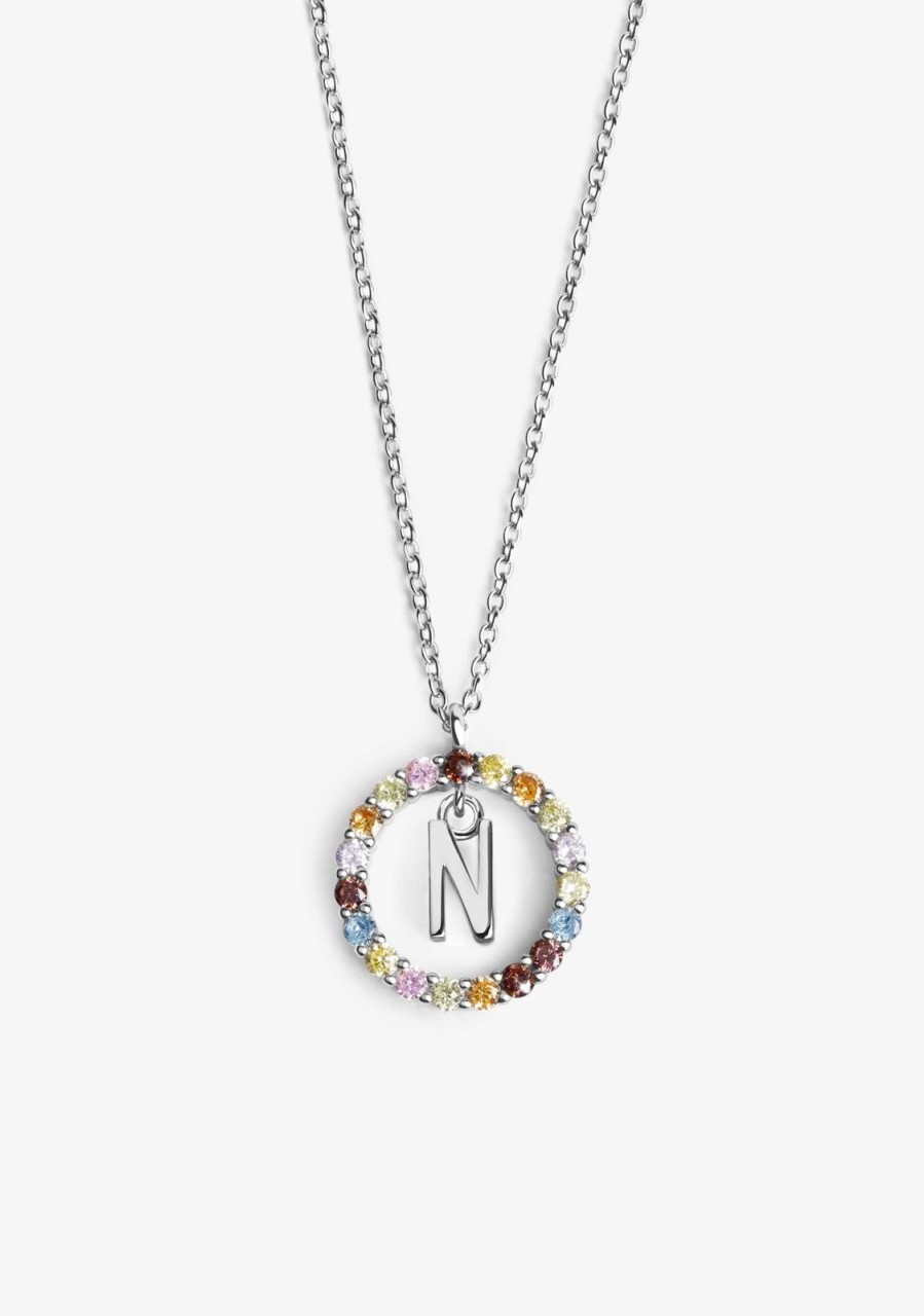 Damen KALK Halsketten | Necklace Iniziale Letter N Silver