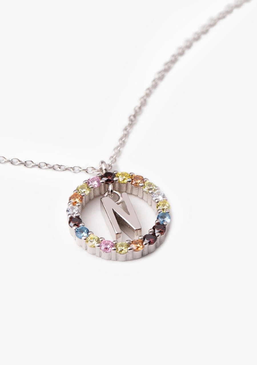 Damen KALK Halsketten | Necklace Iniziale Letter N Silver