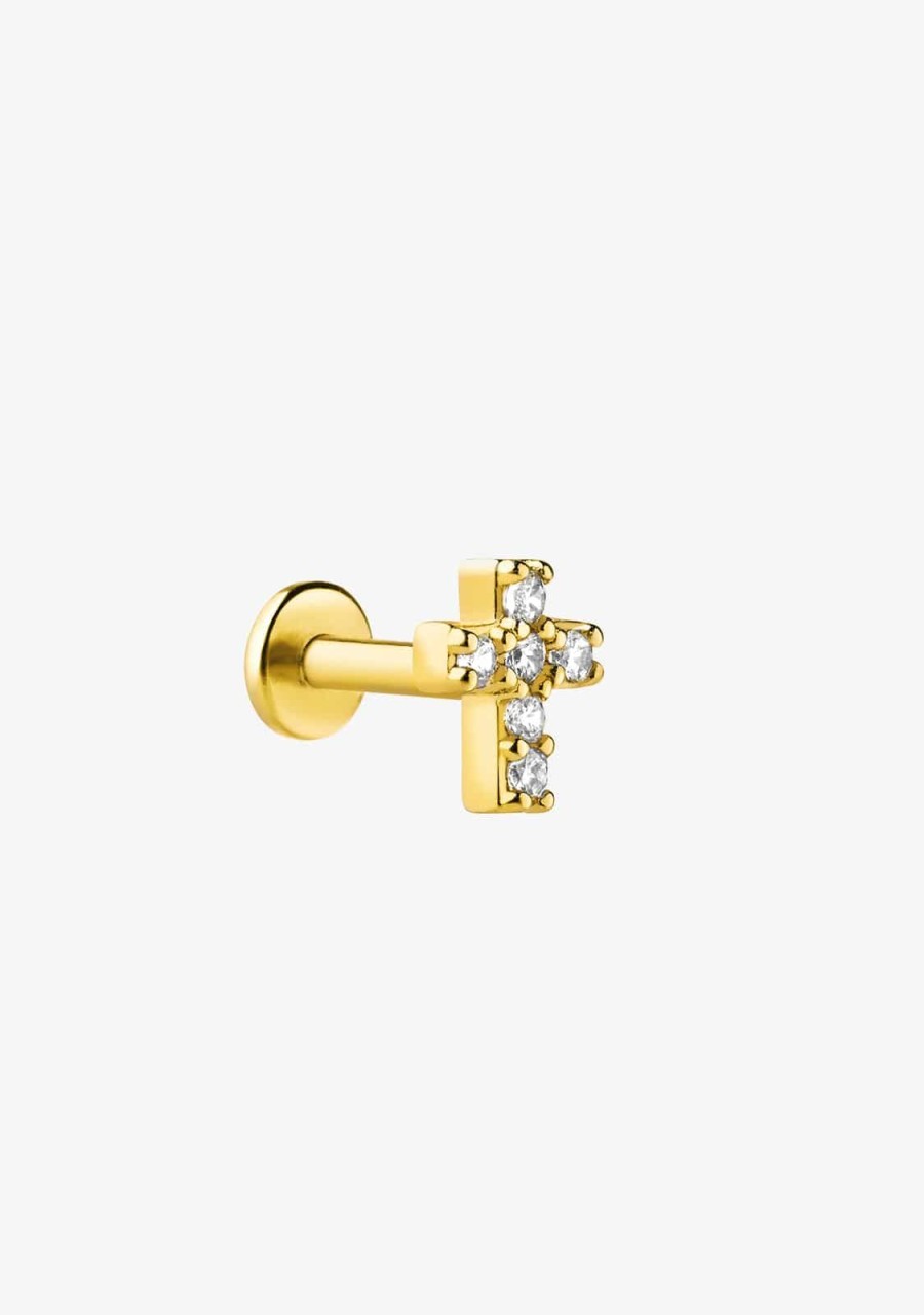 Damen KALK Ear Piercings | Ear Piercing Cross Gold