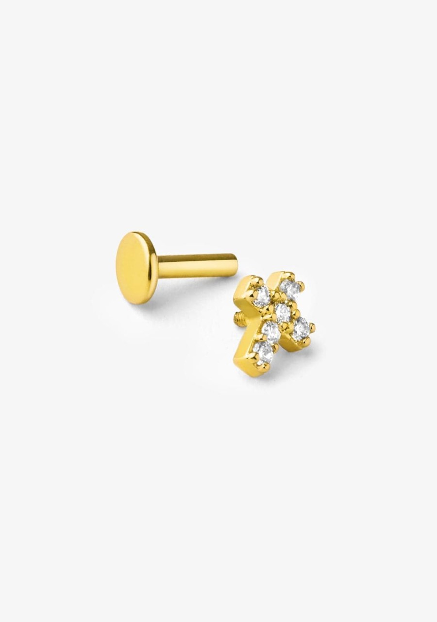 Damen KALK Ear Piercings | Ear Piercing Cross Gold