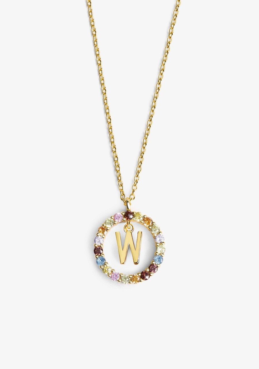 Damen KALK Halsketten | Necklace Iniziale Letter W Gold