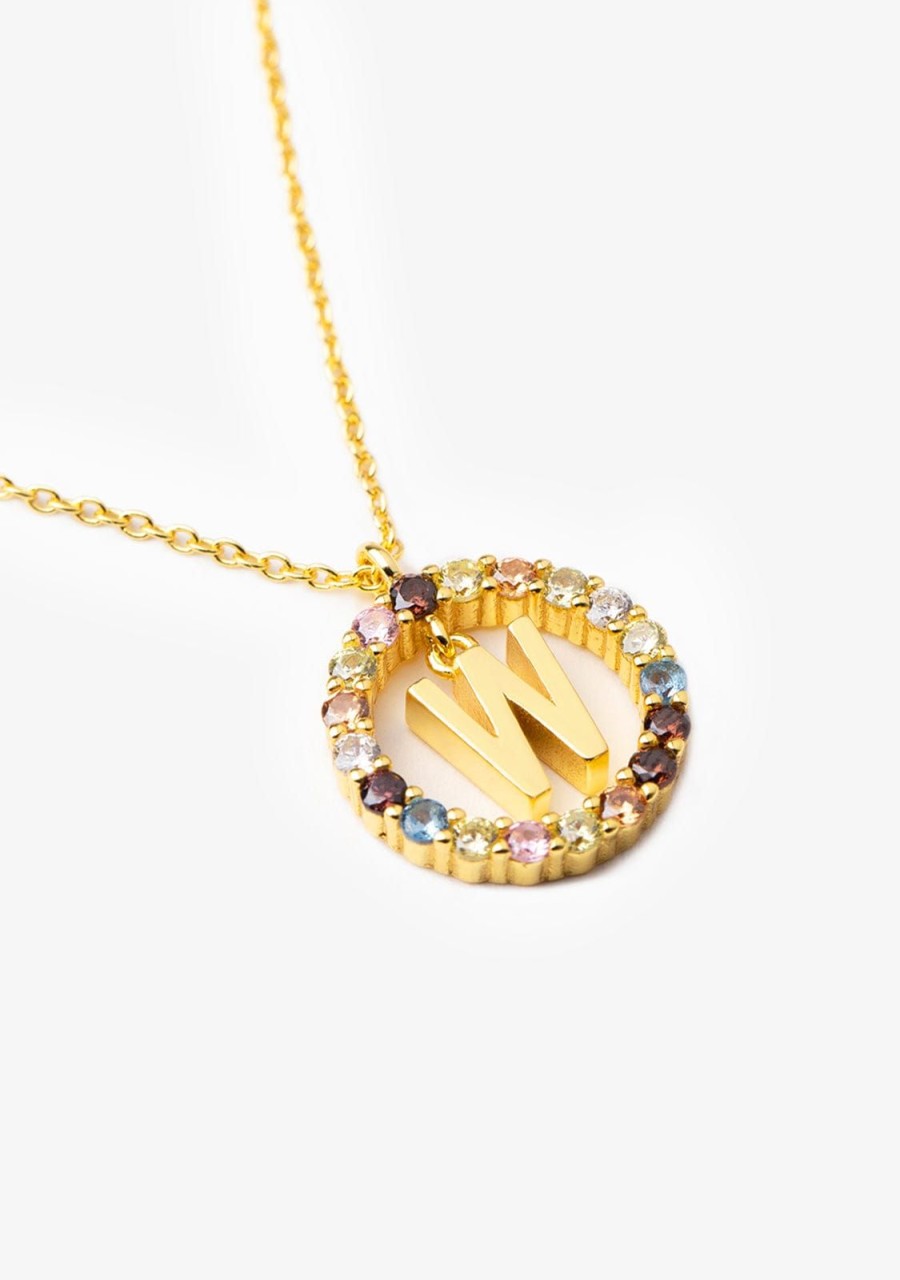 Damen KALK Halsketten | Necklace Iniziale Letter W Gold