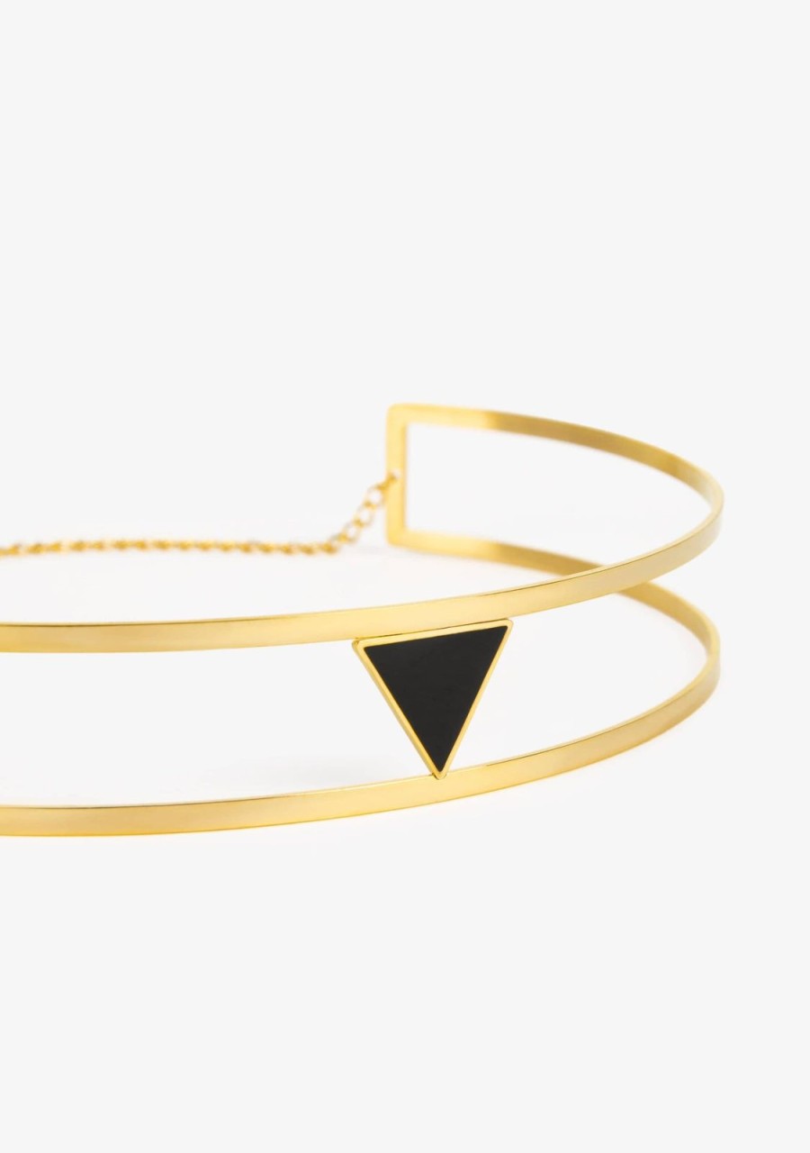 Damen KALK Halsketten | Choker Gold Triangle Nero