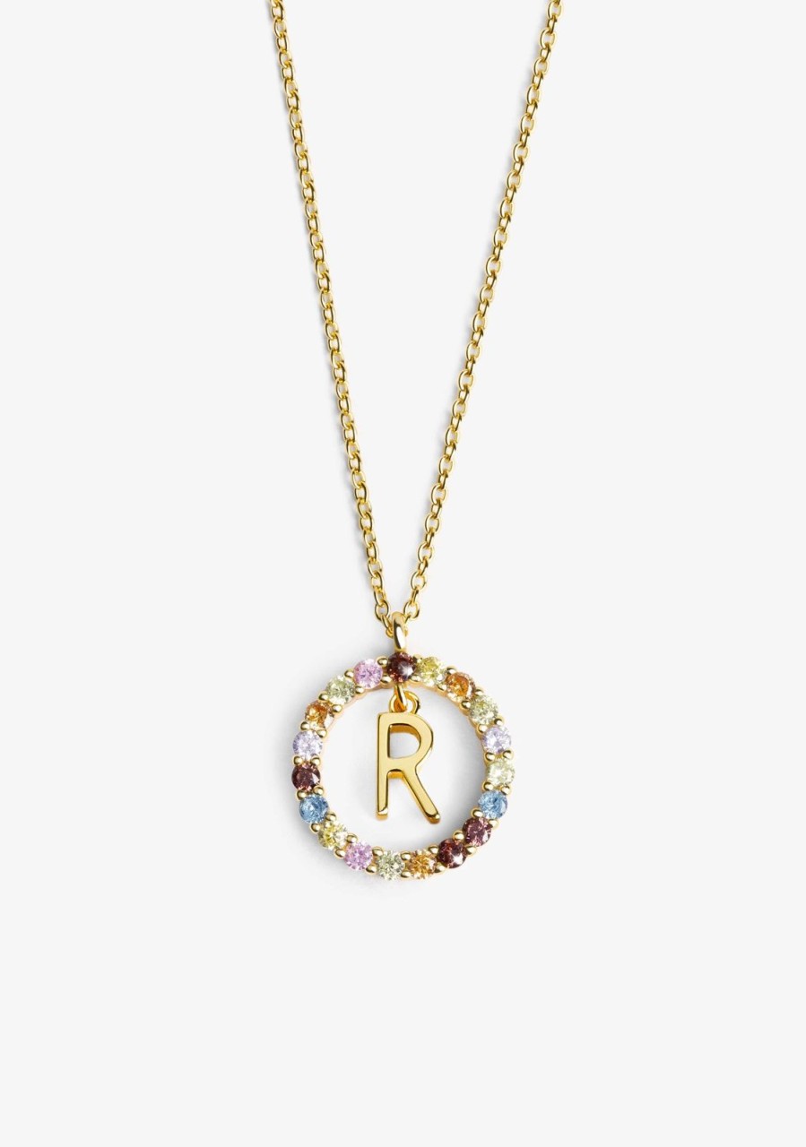 Damen KALK Halsketten | Necklace Iniziale Letter R Gold