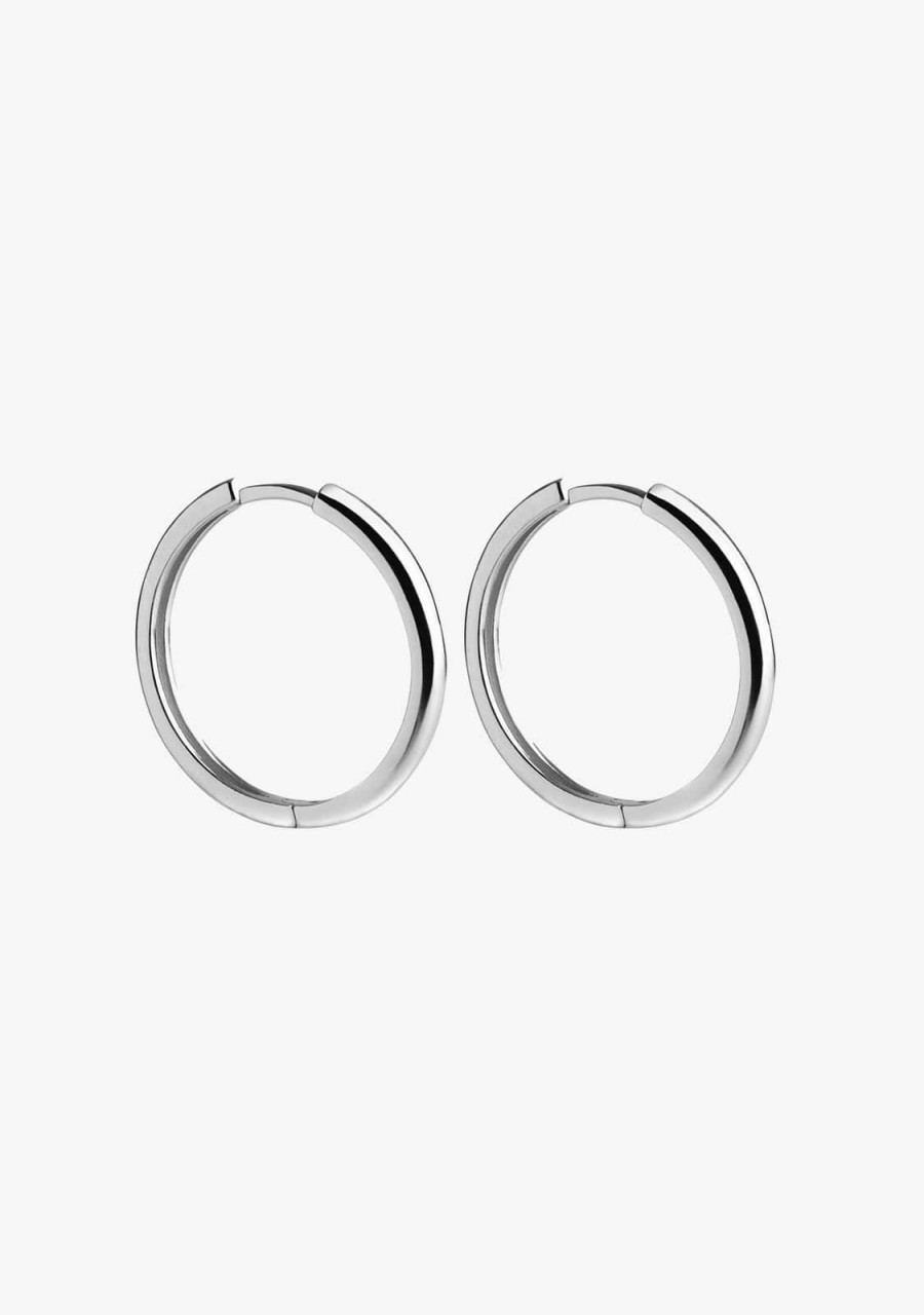 Damen KALK Ohrringe | Basic 22 Hoop Earrings Silver