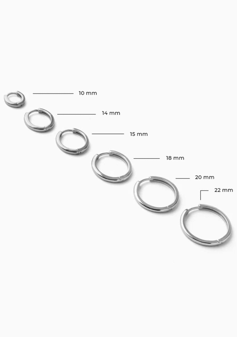 Damen KALK Ohrringe | Basic 22 Hoop Earrings Silver