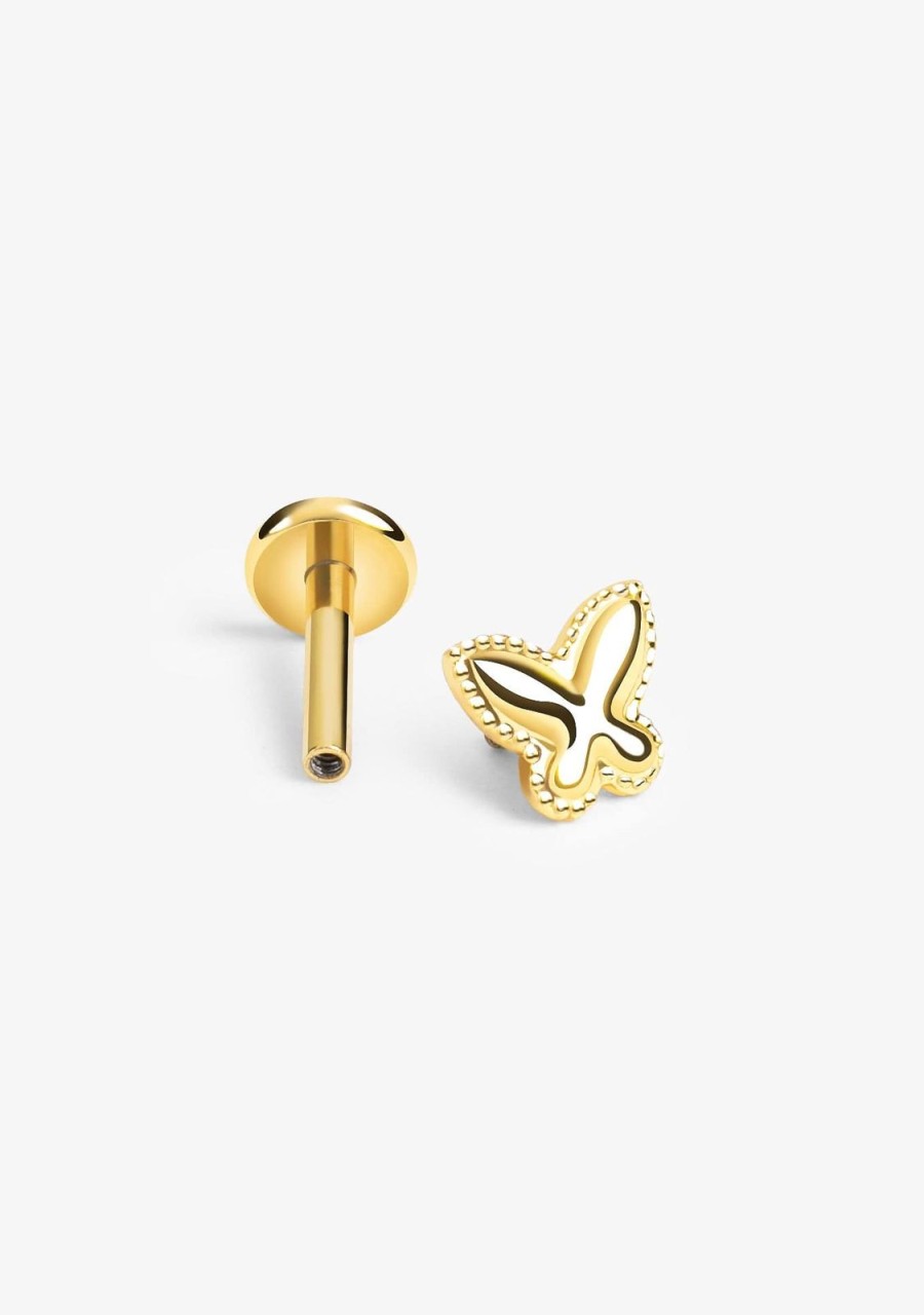 Damen KALK Ear Piercings | Ohrpiercing Schmetterling Gold