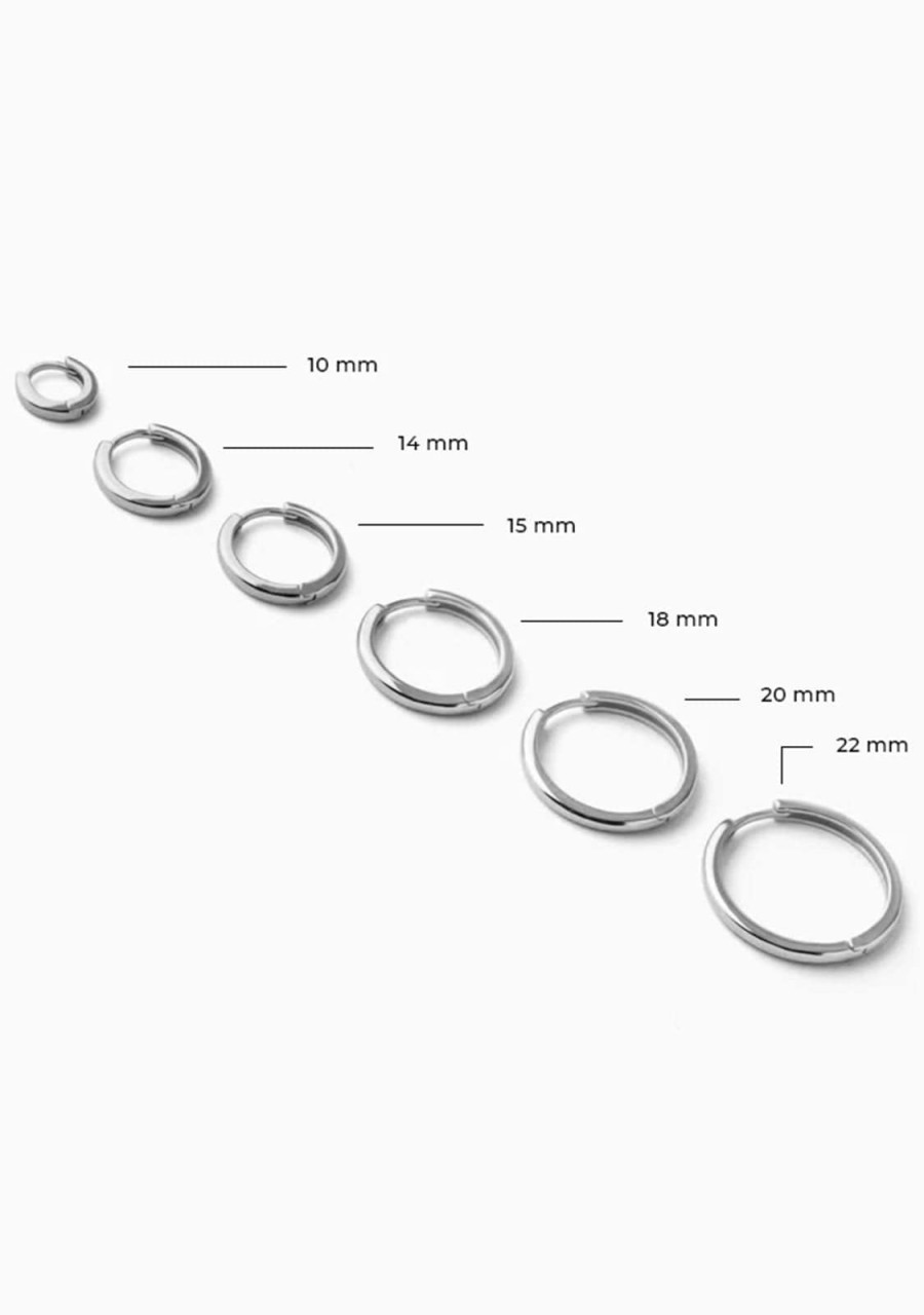 Damen KALK Ohrringe | Basic 18 Hoop Earrings Silver