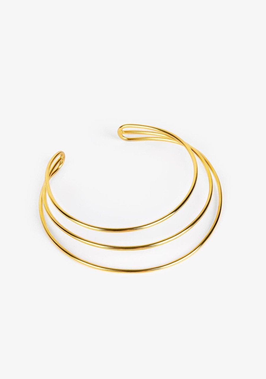 Damen KALK Halsketten | Choker Gold Triple