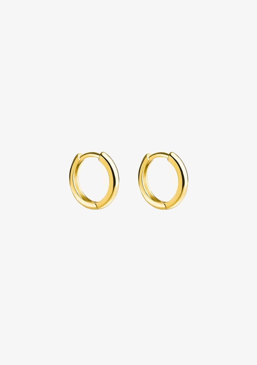 Damen KALK Ohrringe | Thin Hoop Earrings Gold