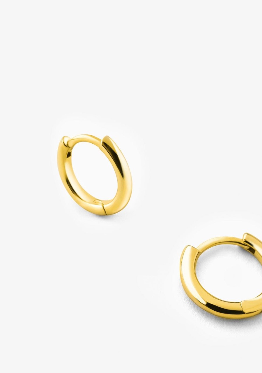 Damen KALK Ohrringe | Thin Hoop Earrings Gold