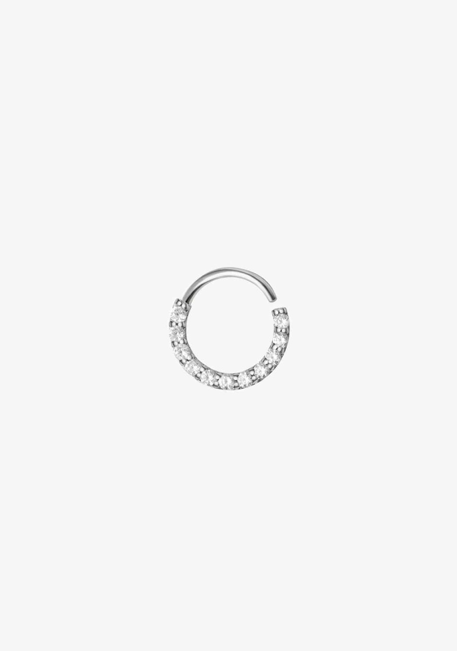 Damen KALK Ear Piercings | Ear Hoop Piercing Zirconias Silver