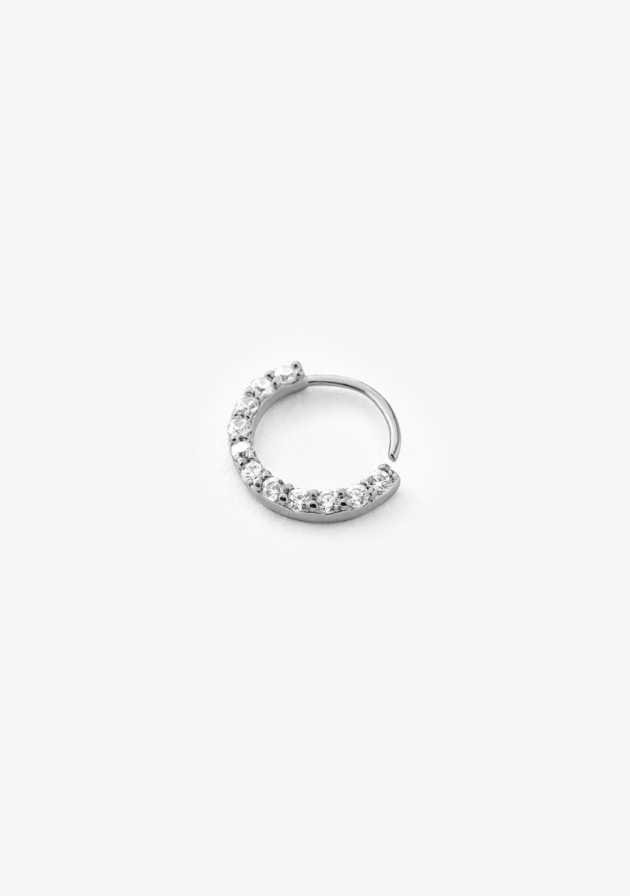 Damen KALK Ear Piercings | Ear Hoop Piercing Zirconias Silver