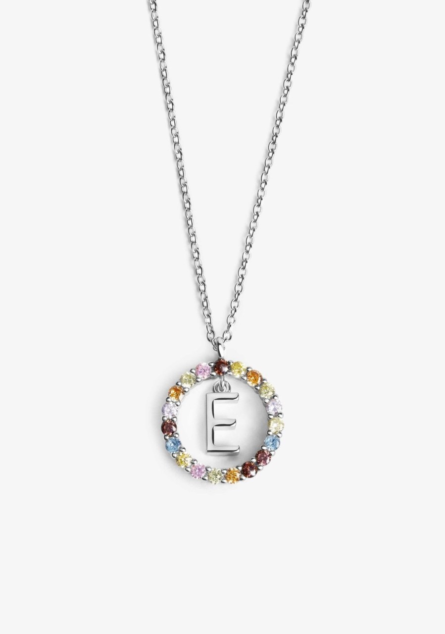 Damen KALK Halsketten | Necklace Iniziale Letter E Silver