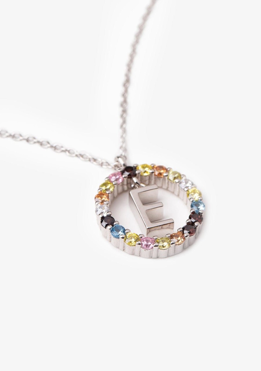 Damen KALK Halsketten | Necklace Iniziale Letter E Silver