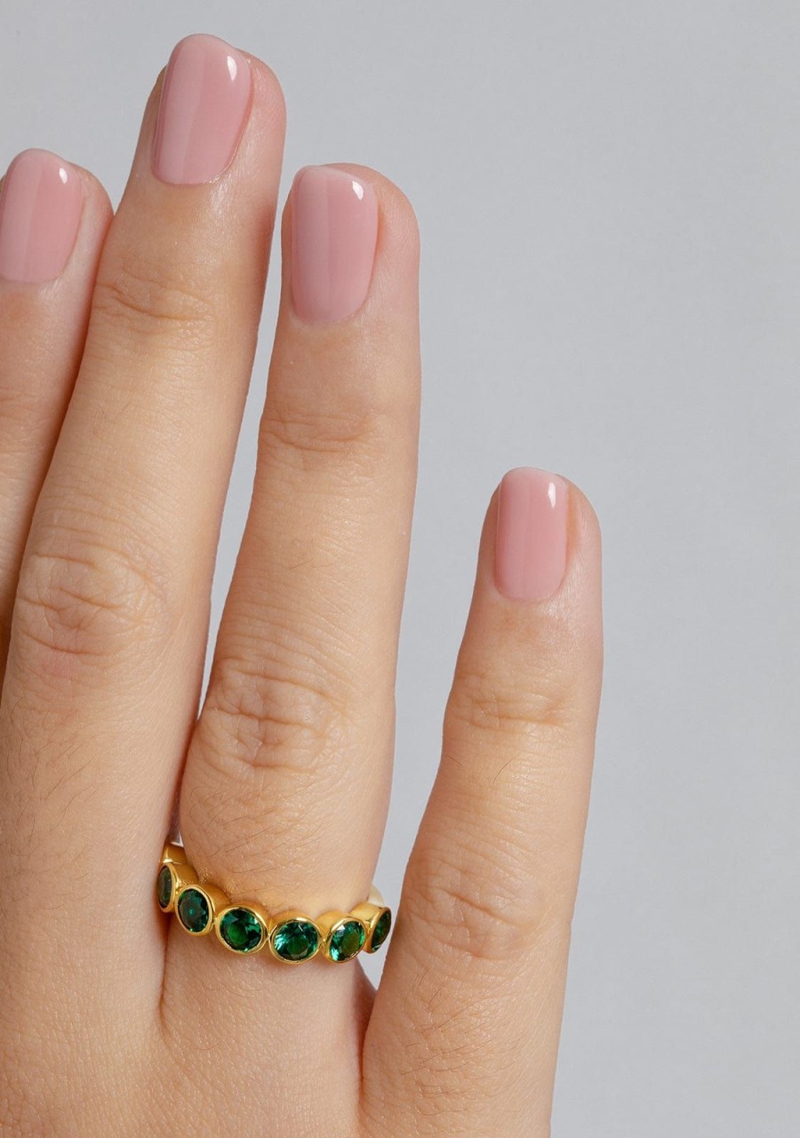 Damen KALK Ringe | Jade Smaragd Ring Gold