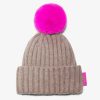 Damen KALK Mutzen, Schals Und Handschuhe | Beanie Globe Beige Kalk