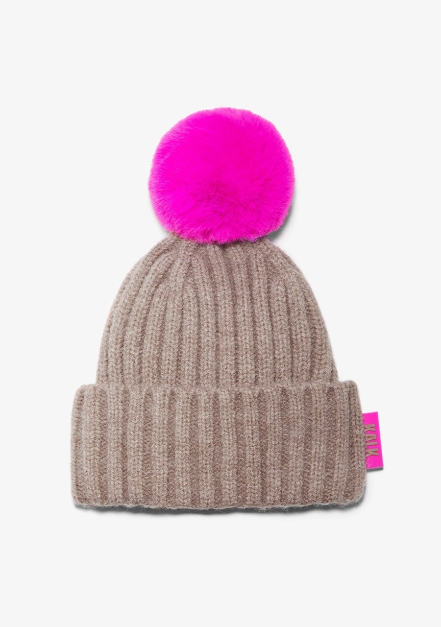 Damen KALK Mutzen, Schals Und Handschuhe | Beanie Globe Beige Kalk