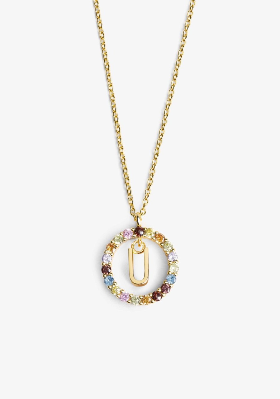 Damen KALK Halsketten | Necklace Iniziale Letter U Gold