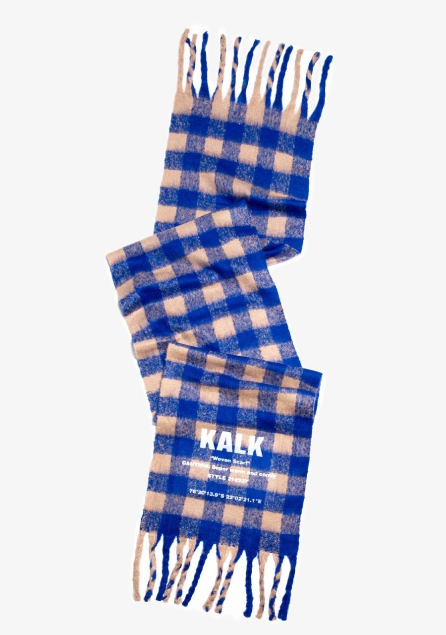 Damen KALK Mutzen, Schals Und Handschuhe | Scarf Vision Blue Kalk