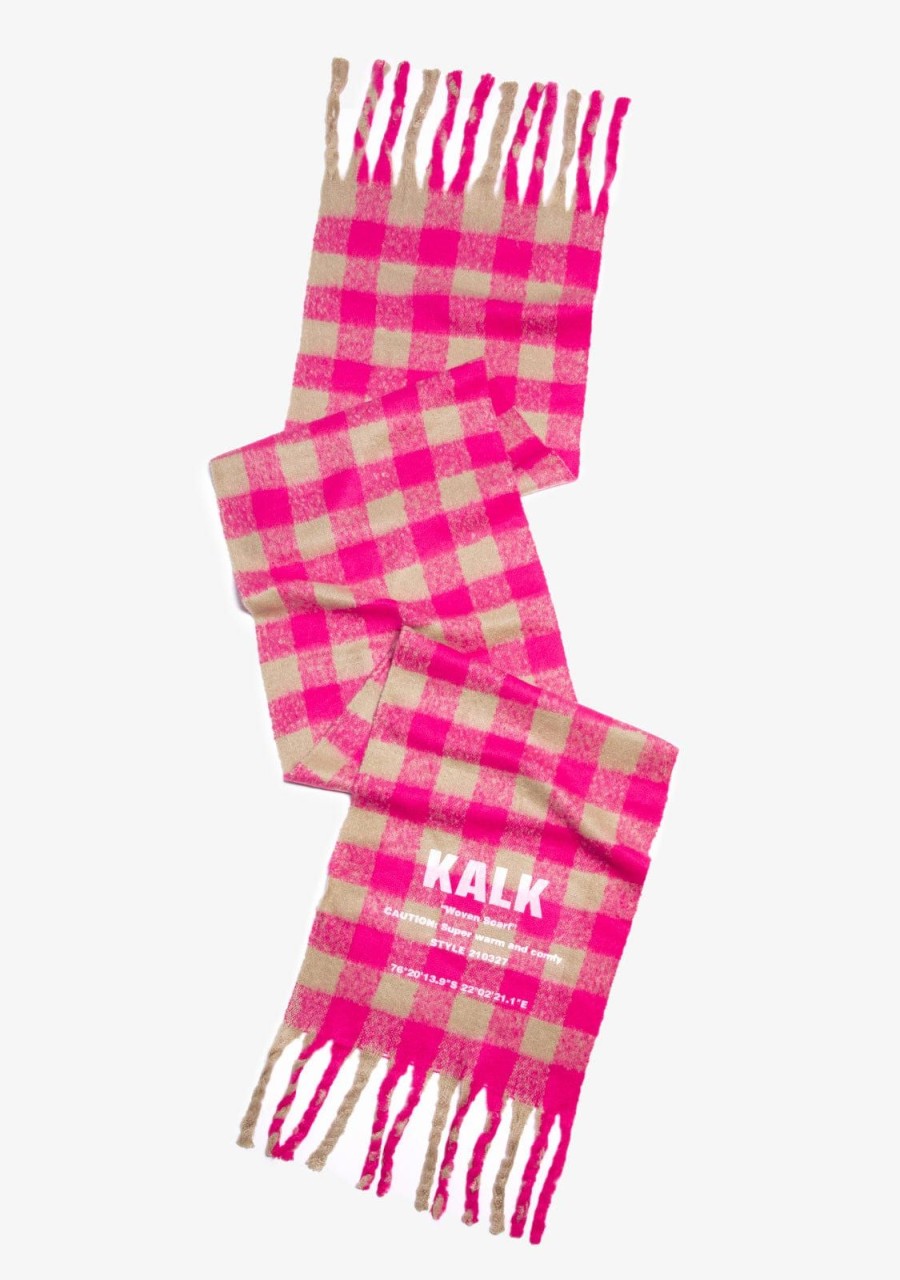 Damen KALK Mutzen, Schals Und Handschuhe | Scarf Vision Fuchsia Kalk