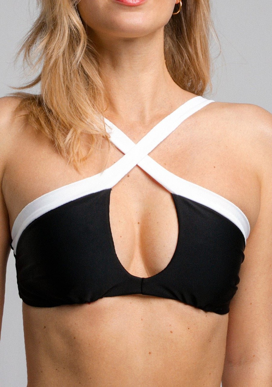 Damen KALK Swimwear | Fiona Top Black & White