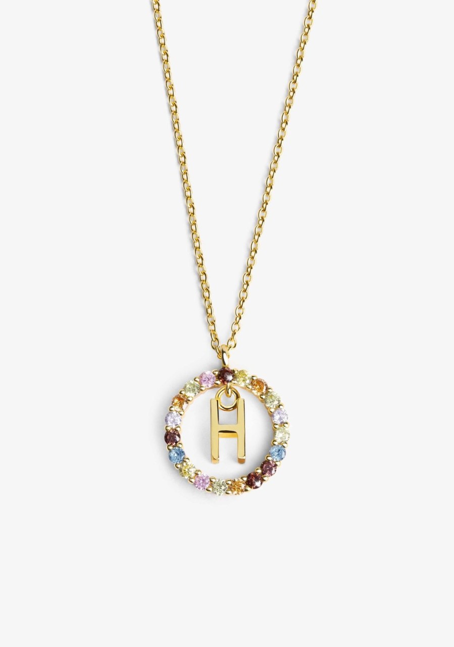 Damen KALK Halsketten | Necklace Iniziale Letter H Gold