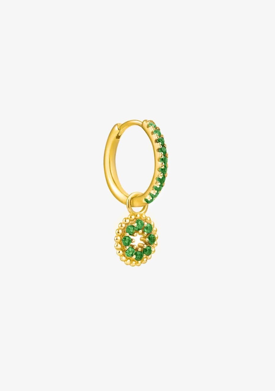 Damen KALK Ear Piercings | Mone Emerald Piercing Gold