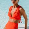 Damen KALK Swimwear | Set Hanan Top Orange + Manami Bottom Orange