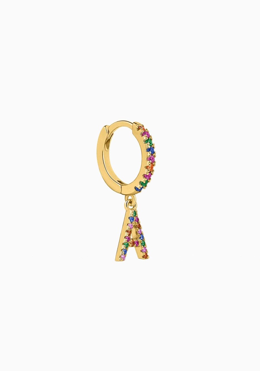 Damen KALK Ear Piercings | Piercing Initiale Ring Initiale Multicolor Gold